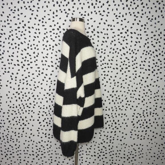 For Love & Lemons Black & White Striped Meggy Oversized Sweater - Picture 7 of 10